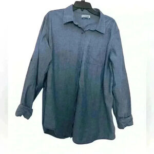 Magellan Outdoors XXL Button-Down Shirt, Denim Blue